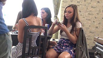 The man registers some friends who do not wear panties under their skirts